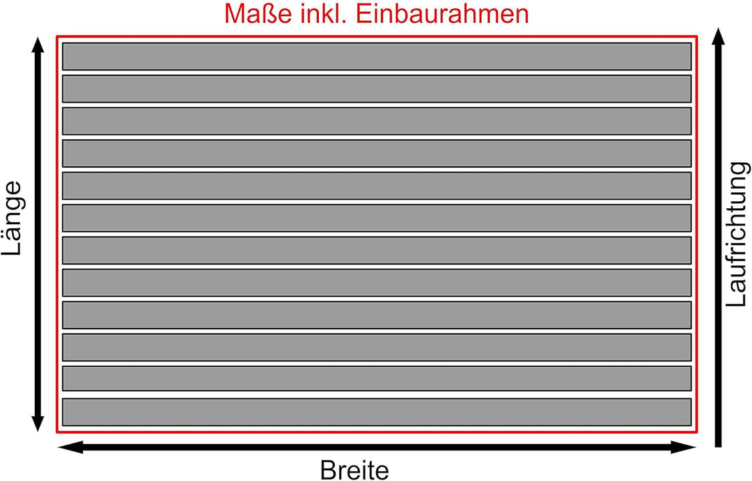 Fussabtreter für Innen & Aussen I Eingangsmatte mit Aluminium Rahmen I Einbau Schmutzfangmatte & ein