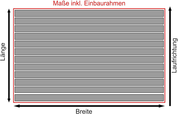 Fussabtreter für Innen & Aussen I Eingangsmatte mit Aluminium Rahmen I Einbau Schmutzfangmatte & ein