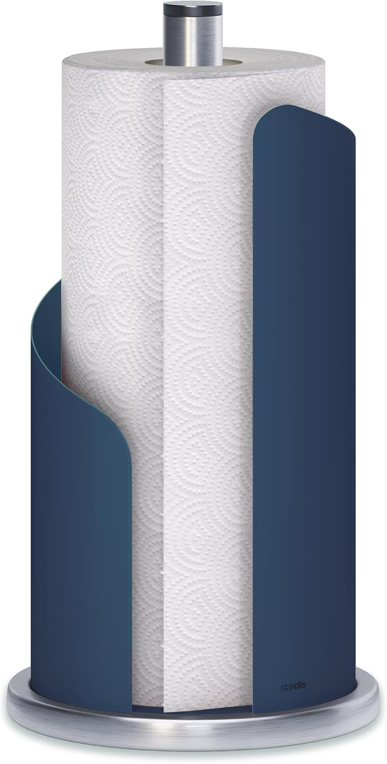 Design Küchenrollenhalter Edelstahl matt H 30 Ø15 cm Rollenhalter Papierrollenhalter für Küchenrolle