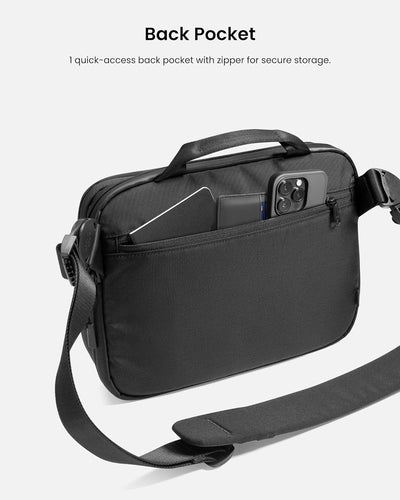 tomtoc Urban Sling Bag Umhängetasche für 9-11 Zoll Tablet/iPad Pro mit Zubehör, reichlich Stauraum,