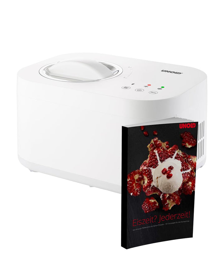 Unold 48920 Eismaschine Snow inkl. Eisbuch mit 101 Rezepten | Speiseeisbereiter 1 L, vollautomatisch