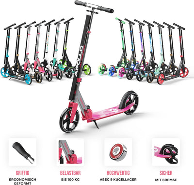 Apollo XXL Wheel Scooter - Phantom Pro Cityroller | Klappbarer City Roller für Kinder | Höhenverstel