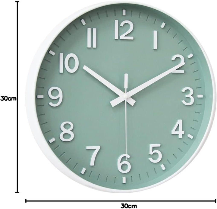 HZDHCLH 30cm Lautlos Wanduhr Schleichende Sekunde mit Arabisch Ziffer ohne Ticken für Dekoration Woh