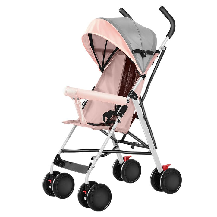 Leichter Buggy ab 6 Monaten, Fester Sitz &amp; 3-Stufen Sonnenverdeck, 4-Rad Reisebuggy Klein Zusammenkl