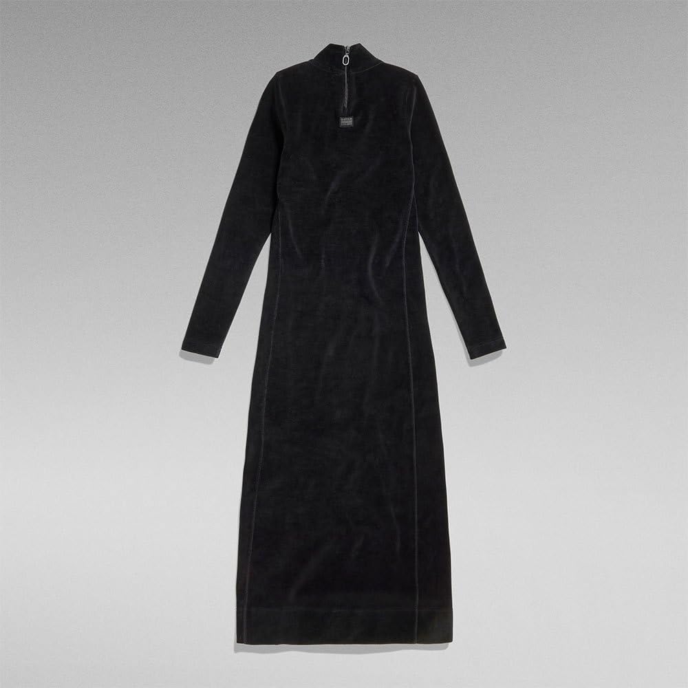 G-STAR RAW Damen Velvet Slit Kleid Casual Dress XXS Schwarz (Dk Black D24224-d428-6484), XXS Schwarz