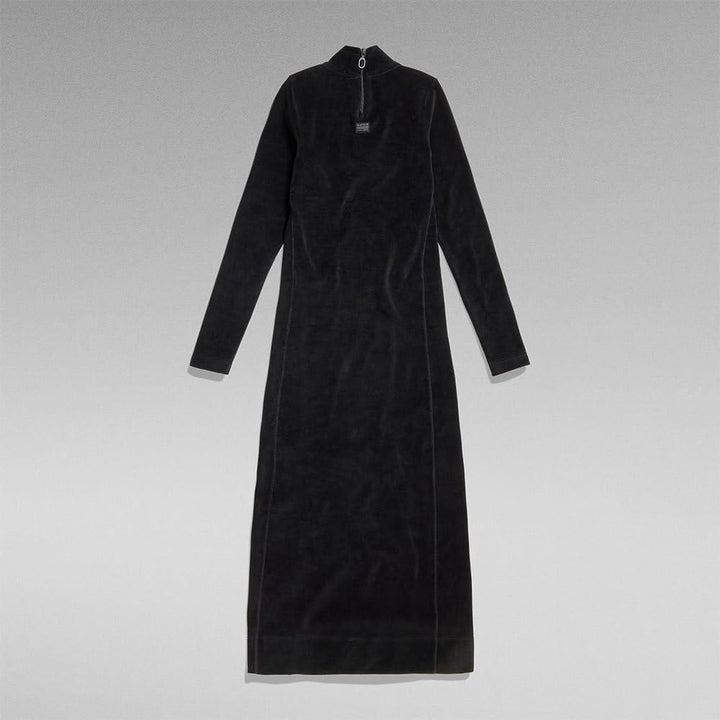 G-STAR RAW Damen Velvet Slit Kleid Casual Dress XXS Schwarz (Dk Black D24224-d428-6484), XXS Schwarz