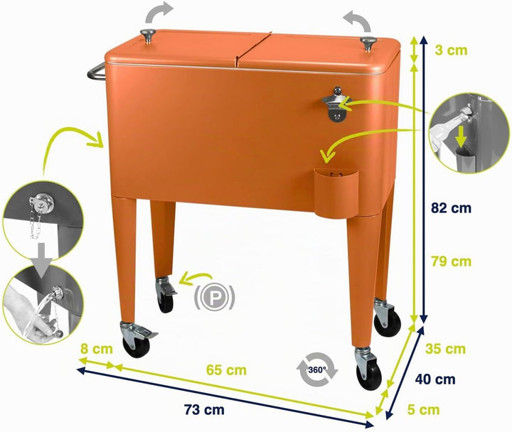 Kailua Cooler - Kühlbox, Kühlwagen, Getränkekühler Orange, Orange