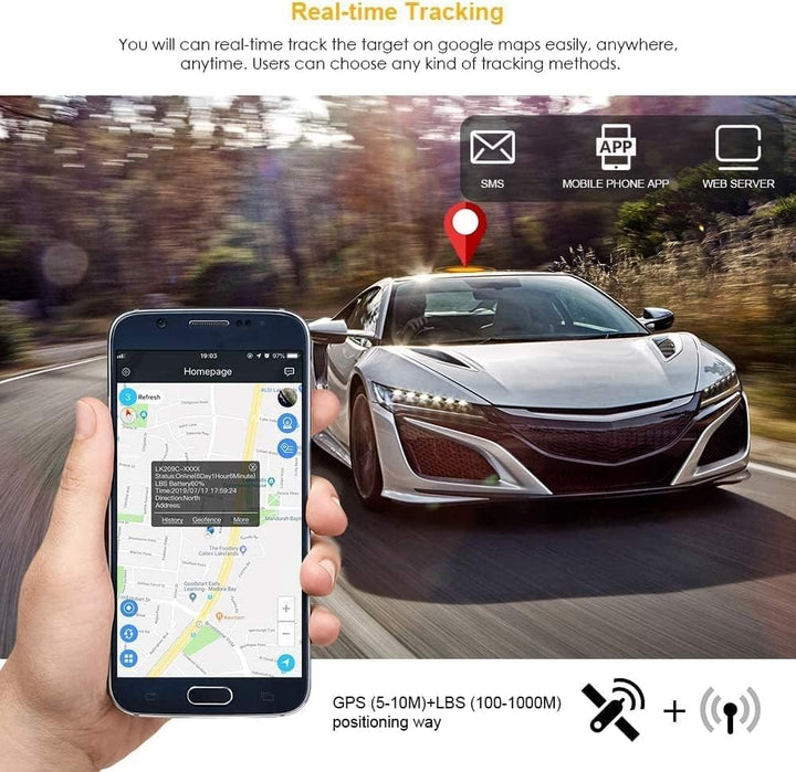 Winnes 4G GPS Tracker für Auto GPS Tracker Ohne ABO Echtzeit Ortung,20000mAh Akku,Standby-Zeit Von 2
