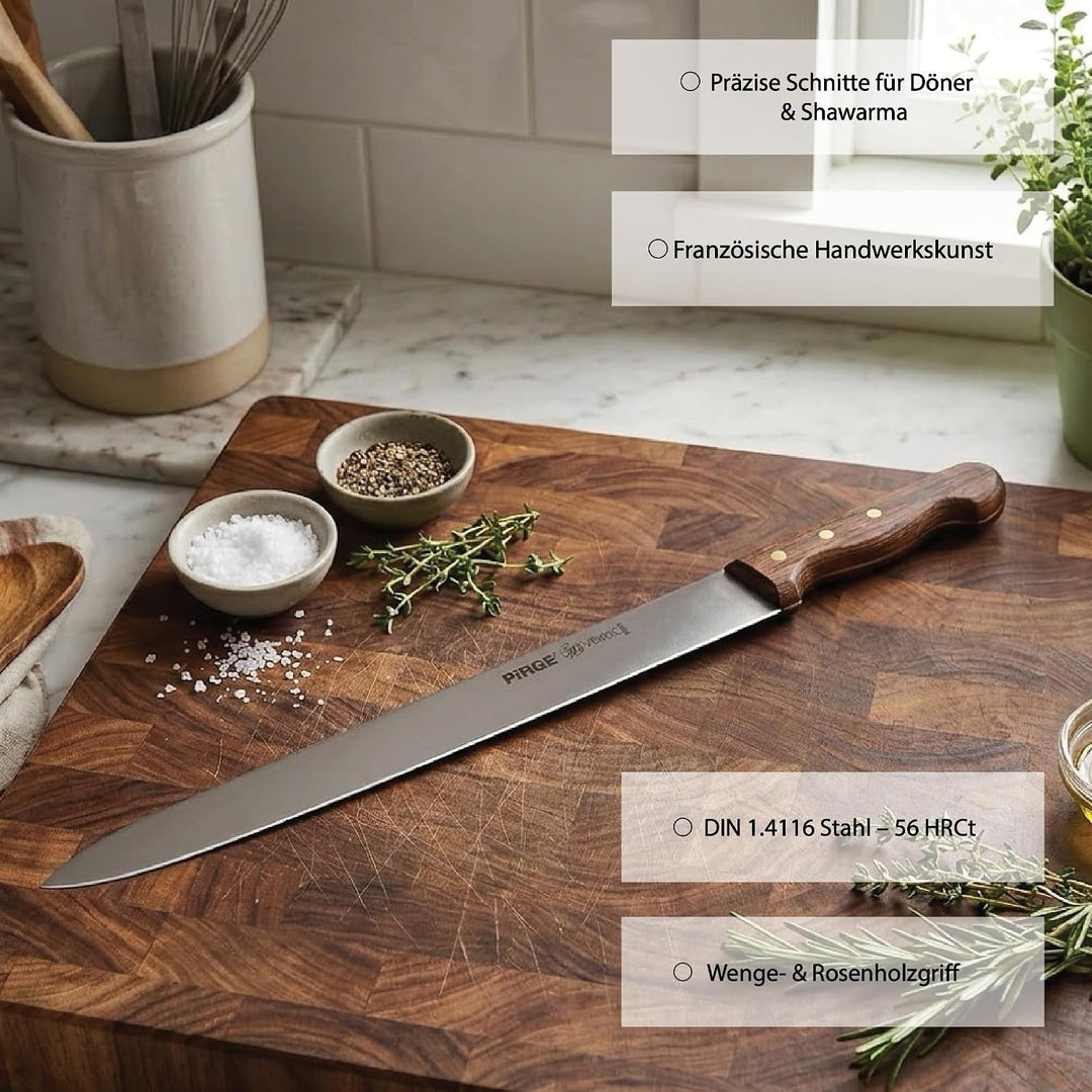 Pirge Sultan Pro Dönermesser 36 cm Breit - Aufschnittmesser - Schärfstes Döner Langmesser - Schneide