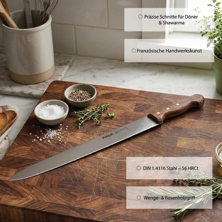 Pirge Sultan Pro Dönermesser 36 cm Breit - Aufschnittmesser - Schärfstes Döner Langmesser - Schneide