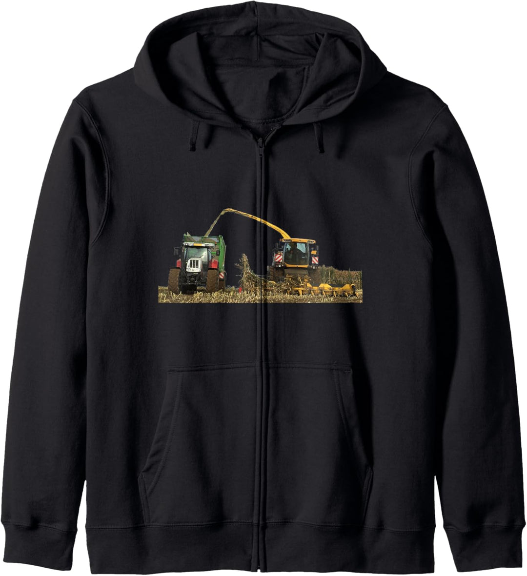 Mais häckseln Landwirt Bauer Lohner Mais-Häcksler Silage Kapuzenjacke