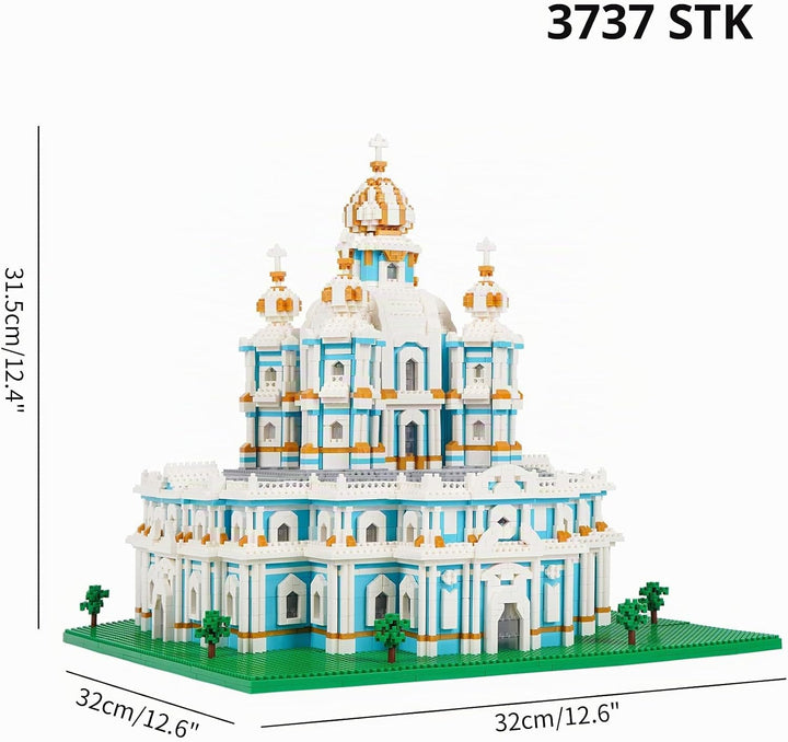 LULUFUN Smolny-Kathedrale-Baustein-Set, weltberühmtes Architektur-Modell-Spielzeug, Mini-Baustein-Ba