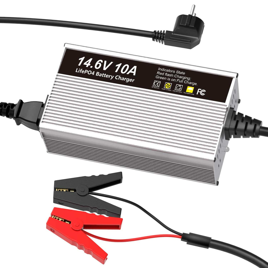 14,6V 10A LiFePO4 Ladegerät für 12V (12,8V) Lithium Eisenphosphat Batterieladegerät Schnellladung sc