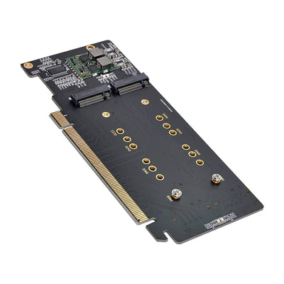 CY M.2 NVME Gen 3.0 Adapter Dual 2X NVME M.2 AHCI zu PCIE Express 3.0 Gen3 X8 X16 RAID-Kartenadapter