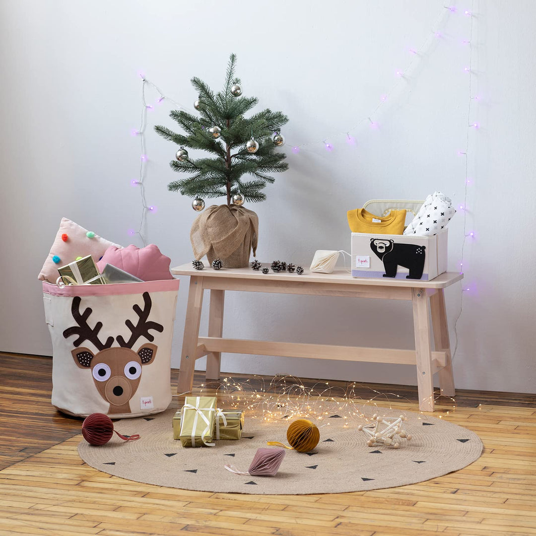 3 Sprouts Korb Kinderzimmer - Spielzeugkorb für Spielzeug Aufbewahrung, Wäschekorb Kinder - Aufbewah