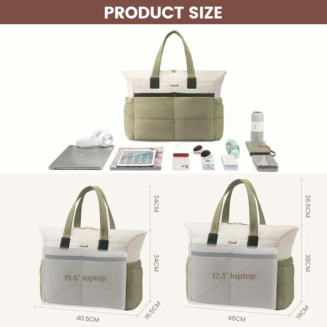 LOVEVOOK Laptoptasche Damen 15,6 Zoll, Shopper Tasche Puffer Handtasche Laptop Arbeitstasche Gross,
