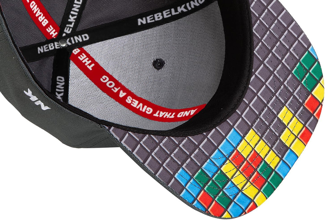 Nebelkind Snapback Cap Grau Pixel Bunt Grössenverstellbar Unisex One Size