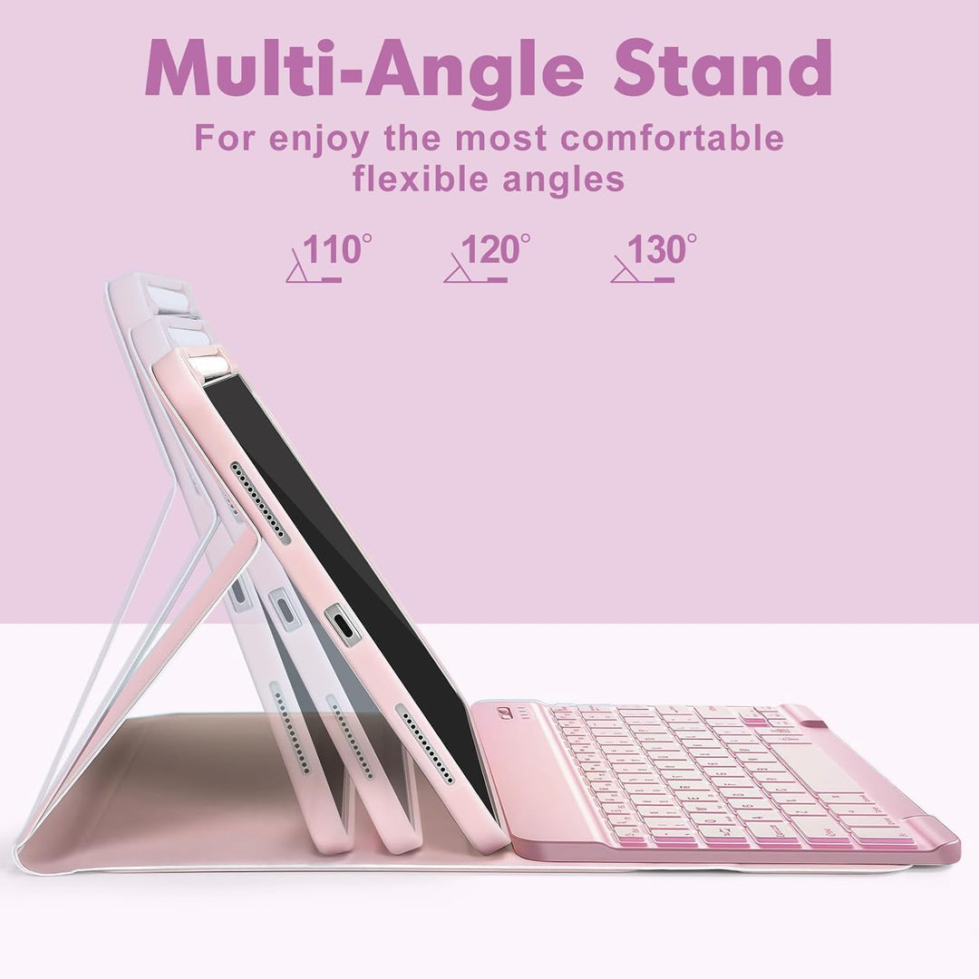 Hülle mit Tastatur für iPad A16 11. Generation 2025 / iPad 10. Generation 2022 (11/10.9 Zoll), Abneh