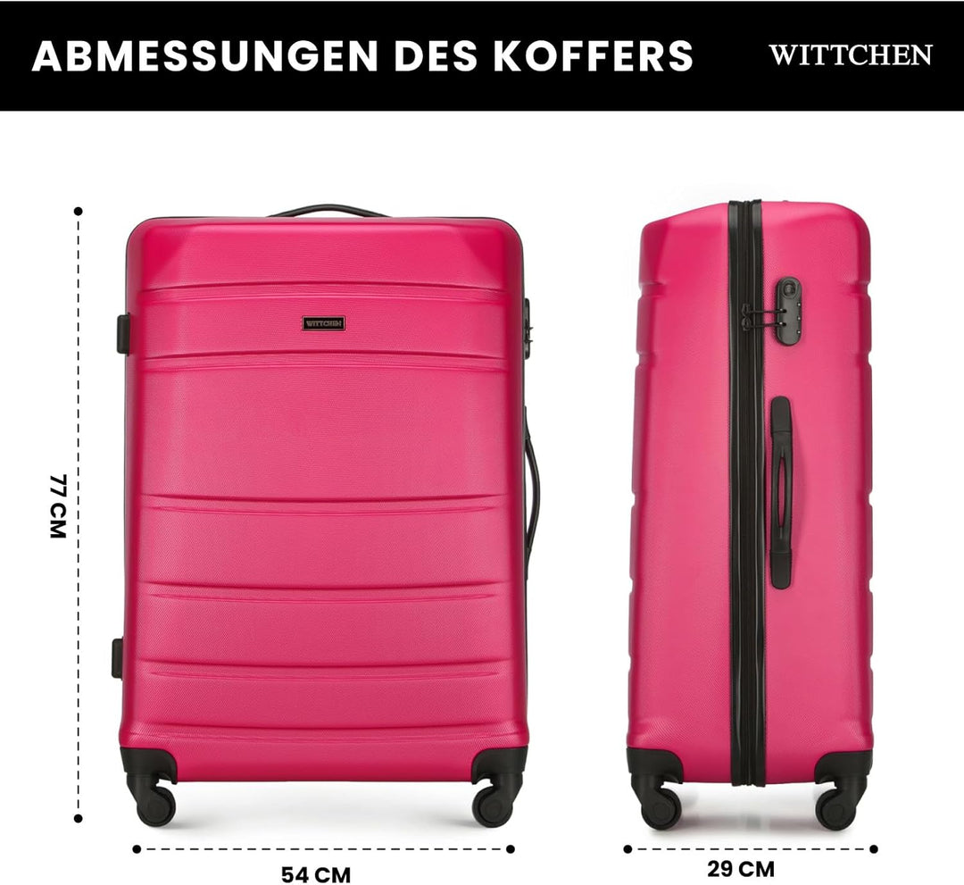 WITTCHEN Grosser Koffer Trolley Koffer Reisekoffer aus ABS Hartschalen Trolley 4 Rollen Kombinations