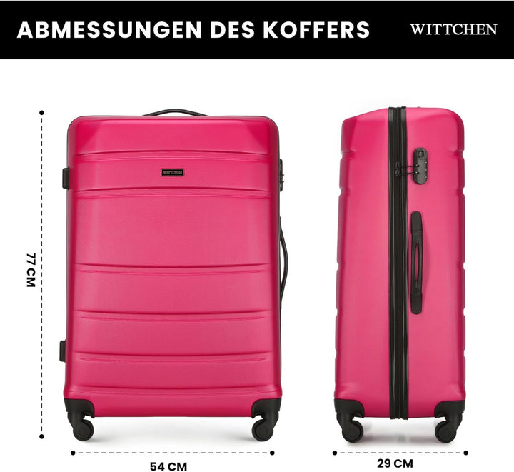 WITTCHEN Grosser Koffer Trolley Koffer Reisekoffer aus ABS Hartschalen Trolley 4 Rollen Kombinations