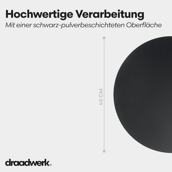 Sofatisch Rund | Beistelltisch für Wohn- und Esszimer | 40cm Pulverbeschichtetes Metall | Zeitloses