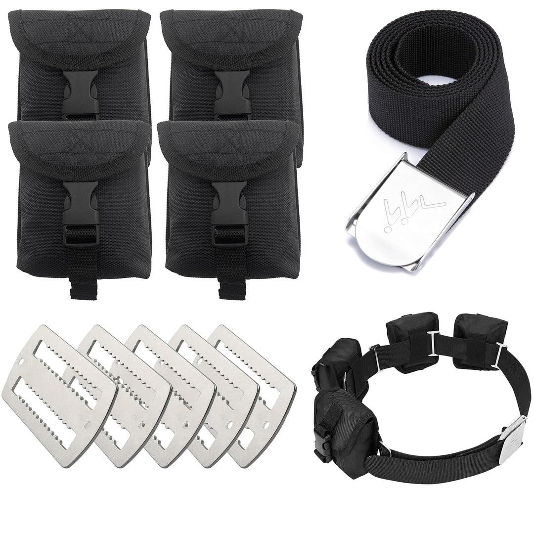 MOPHOEXII Scuba Weight Belt with Detachable 4 Pockets, Quick-Release Buckle Diving Pocket Weight Sta