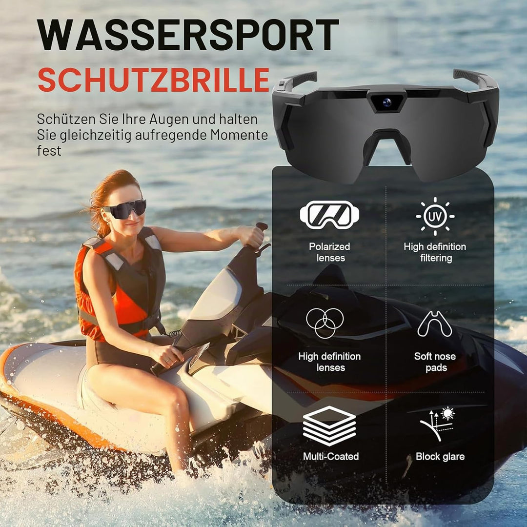 CXYP 4K POV-Sportbrille mit Kamera, 120° Ultra-Weitwinkel-HD, tragbare Körper-Abenteuer-Action-Brill