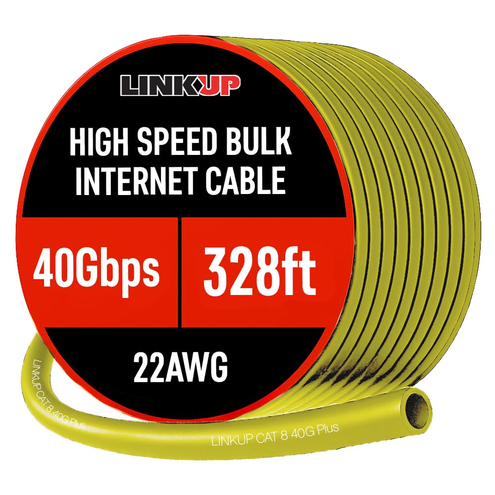 LINKUP - Cat8-Ethernet-Kabel S/FTP 22AWG Geschirmtes Massivkabel┃2000MHz (2GHz) bis zu 40Gbps┃Future
