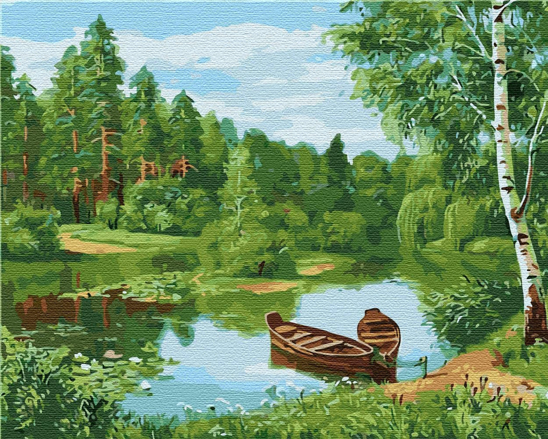 Artnapi Malen nach Zahlen Erwachsene mit Rahmen | DIY Handgemalt | Wald-Landschaft | Kit für Anfänge