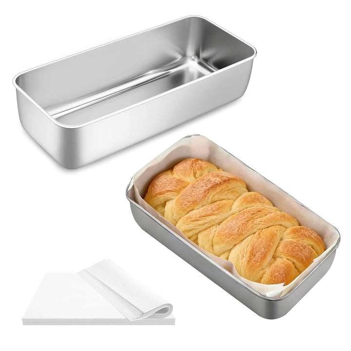 Brotbackform Edelstahl: 2 Stück 30,5cm Edelstahl Brotform, Rechteckig, Leicht zu Reinigen Spülmaschi