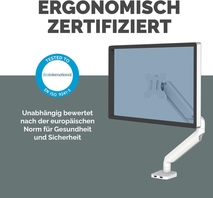 Fellowes Monitor Halterung für 1 Bildschirm bis 32 Zoll (81,28 cm) - Platinum Series Monitor Arm mit