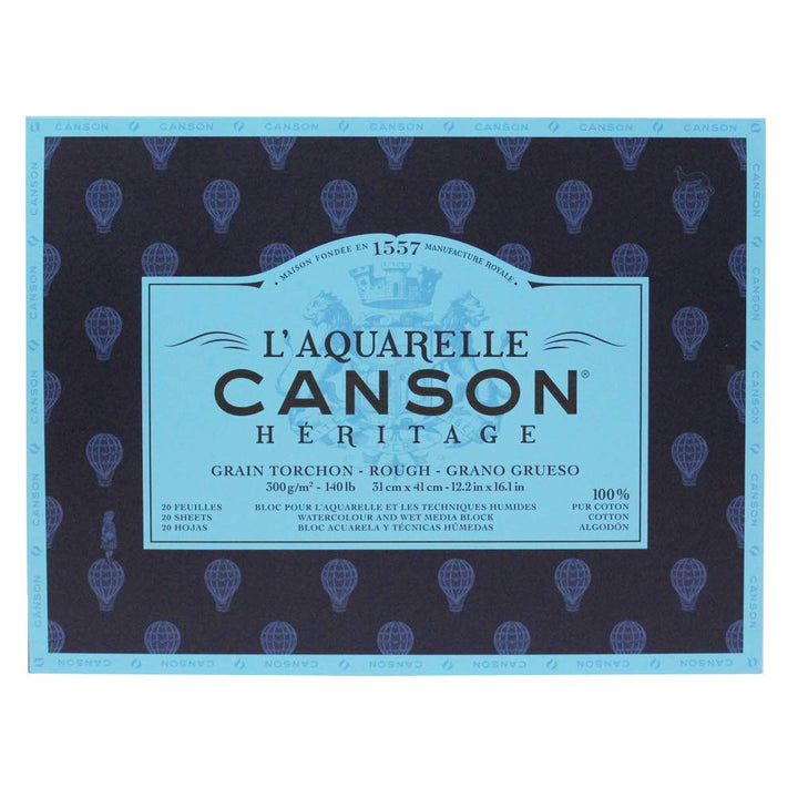 Canson L'Aquarelle Canson Héritage Block 4 Seiten geklebt 20 Blatt Torchon Körnung 31 x 41 cm 31 x 4