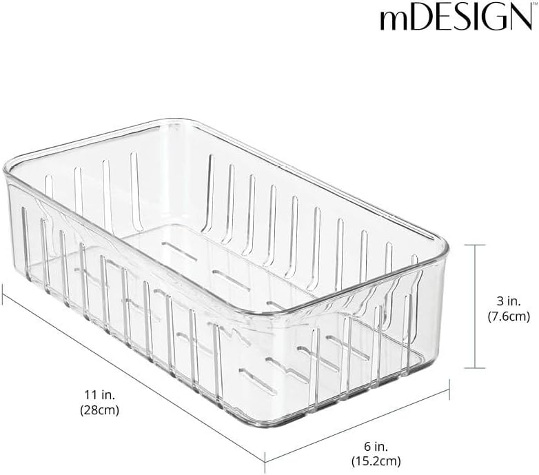 mDesign kleiner Vorratsbehälter für Küche und Kühlschrank – praktische Aufbewahrungsbox ohne Deckel