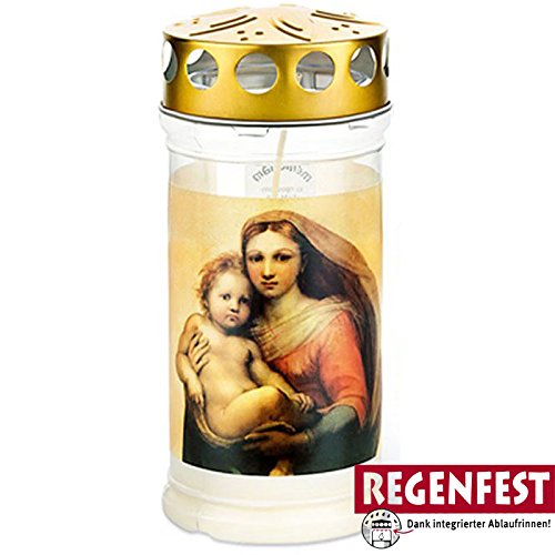 Aeterna Gabkerzen Memoriam mit Deckel und Motiv (Motiv: Madonna (20 Stück)), Motiv: Madonna (20 Stüc