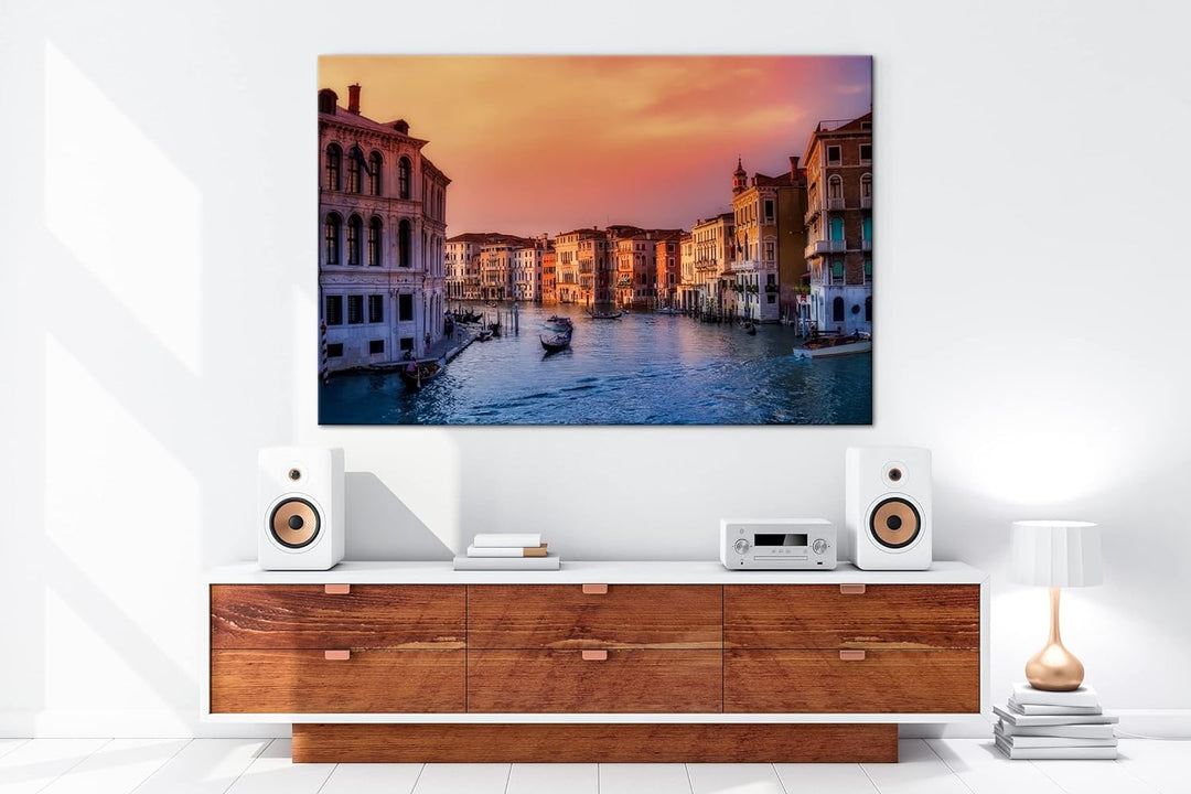 deyoli Kanäle in Venedig Format:75x50 cm als Leinwandbild, Motiv fertig gerahmt auf Echtholzrahmen,