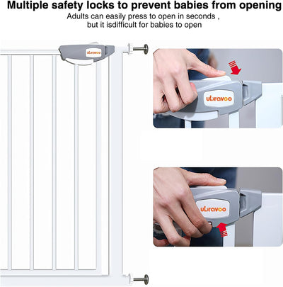 UBRAVOO Babygitter für Türen und Treppen, Höhe 100 cm, Sicherheits-Haustiergitter, Spannungstyp, aut