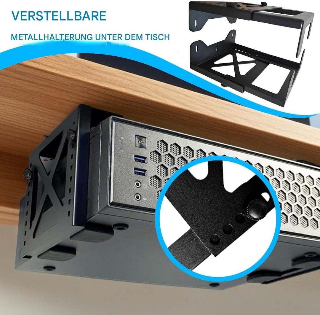Generisch Ablage unter dem Schreibtisch – verstellbare Multimedia-Gerätehalterung, platzsparende PC-