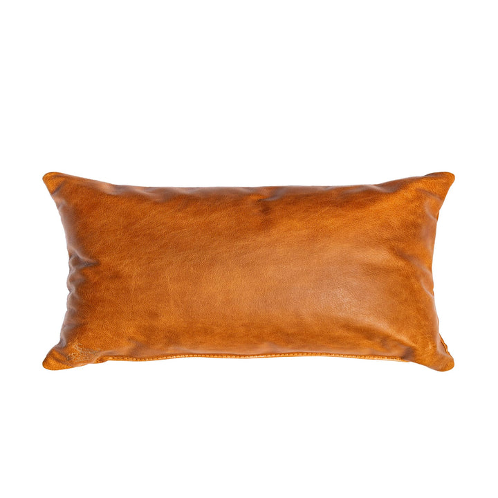 Centaur - Deko Lederkissen 50 x 30 cm für Sofa oder Schlafzimmer Cognac/Vintage - Echt Leder Kissen