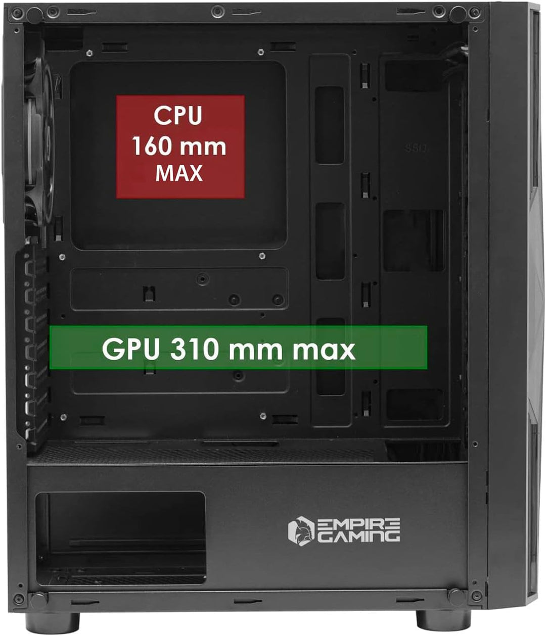 EMPIRE GAMING – Diamond PC-Gehäuse Gamer- ARGB Mittelgrosser Gehäuseturm ATX – Fassade aus Diamant P