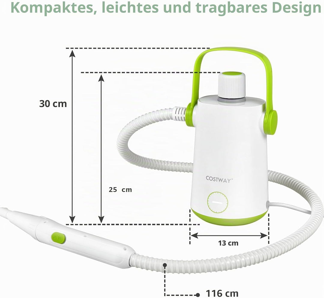 FANTASK 1000W Dampfreiniger Handgerät, 300 ml Wasserkapazität &amp; 10 Zubehörsätze, Steamshot Steam Cle