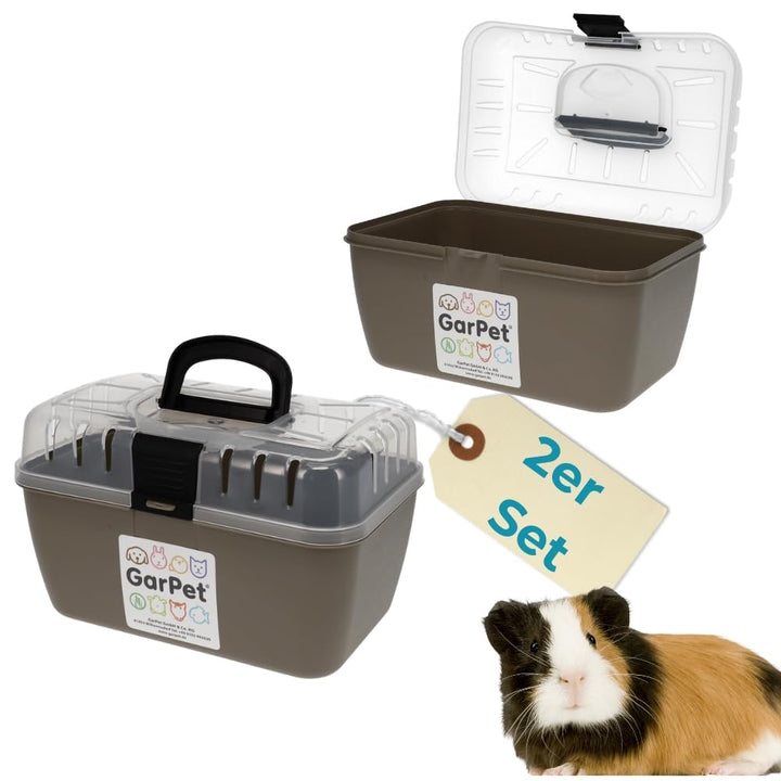 2er Set Transportbox Kleintier Meerschweinchen Hamster Vogel Mäuse Nagetier Tiertransportbox Trage B