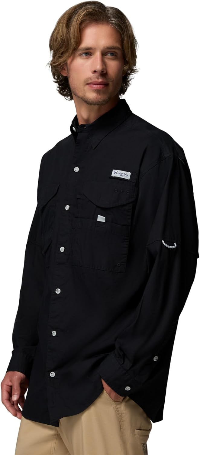 Columbia Herren PFG Bonehead Langarmshirt, Baumwolle, Entspannte Passform Sport-Shirts XL Schwarz, X