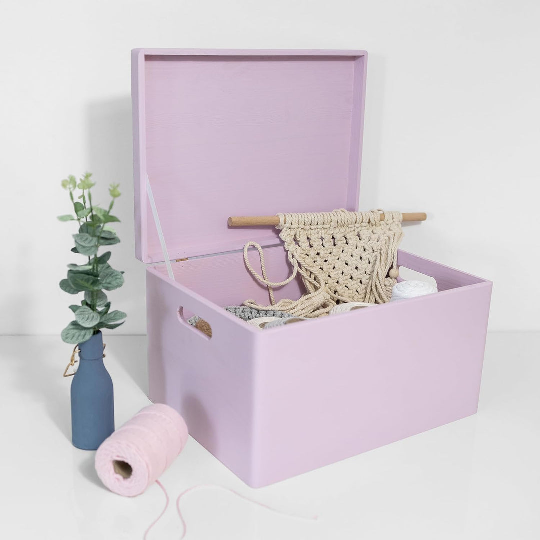 Creative Deco XXL Rosa Grosse Holzkiste mit Deckel | 40x30x24 cm (+/-1cm) | Ostern Holztruhe Erinner