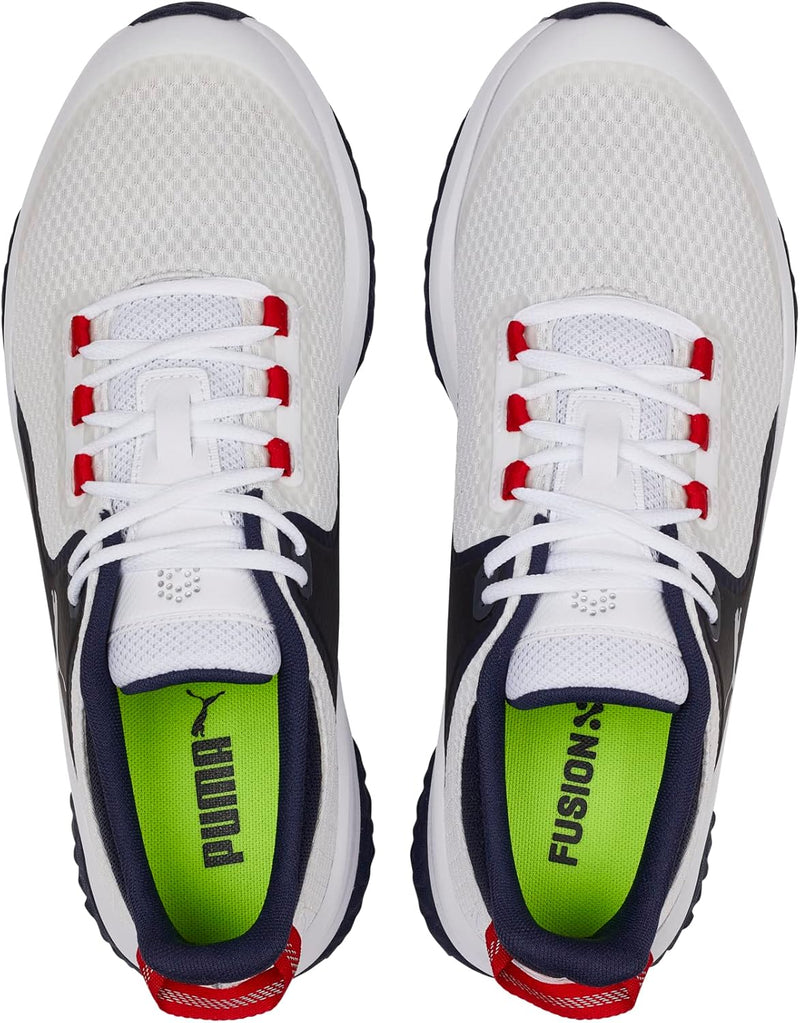 PUMA Herren Fusion Grip Extra Wide Golfschuh 41 EU Weit Puma White Puma Silver Puma Na, 41 EU Weit P