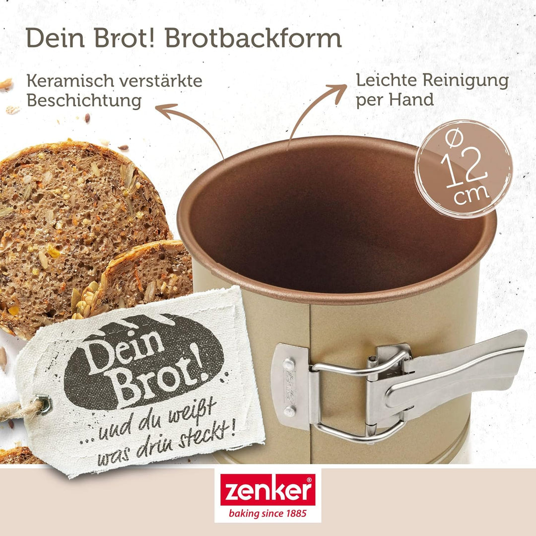 Zenker Brotform oval BLACK METALLIC, Brotbackform & Pollerbrot-Springform – Runde Brotform als Zubeh