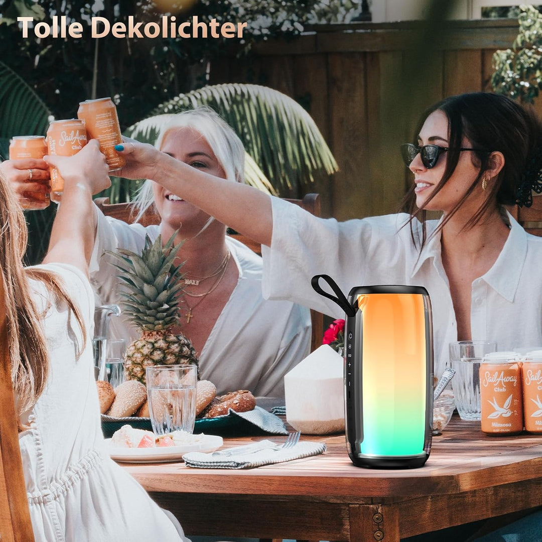 JYX Bluetooth Lautsprecher 5.3, 60W Tragbarer Party Lautsprecher, als Tischlampe und Campinglampe nu