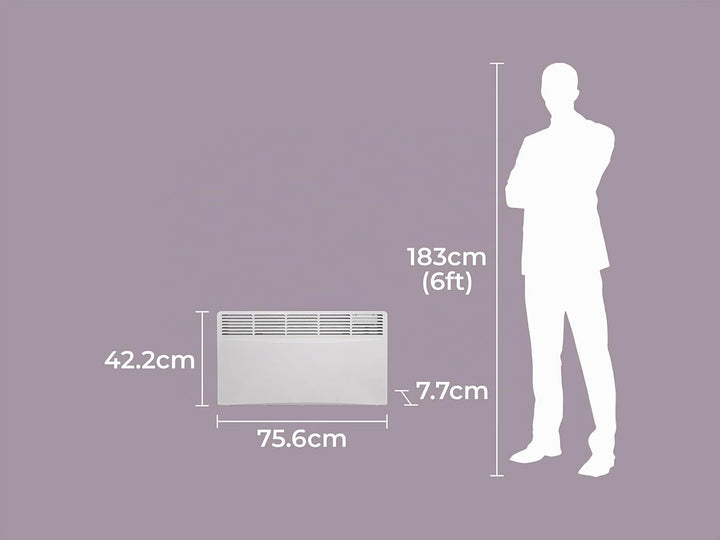 Adam Amba 2000W elektrischer Heizkörper in Weiss 2000 W, 2000 W