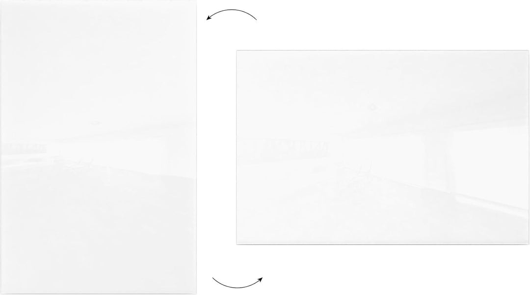 ALLboards Glasboard Magnetisch Perlweiss 60x40cm, Rahmenlos, Glastafel, Magnettafel, Gehärtetes Glas