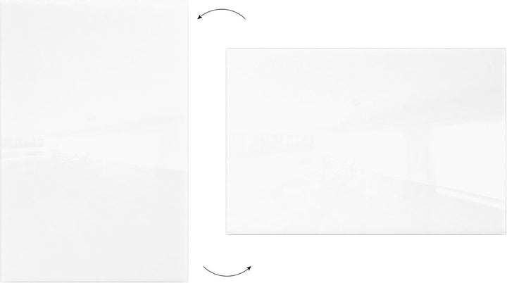 ALLboards Glasboard Magnetisch Perlweiss 60x40cm, Rahmenlos, Glastafel, Magnettafel, Gehärtetes Glas