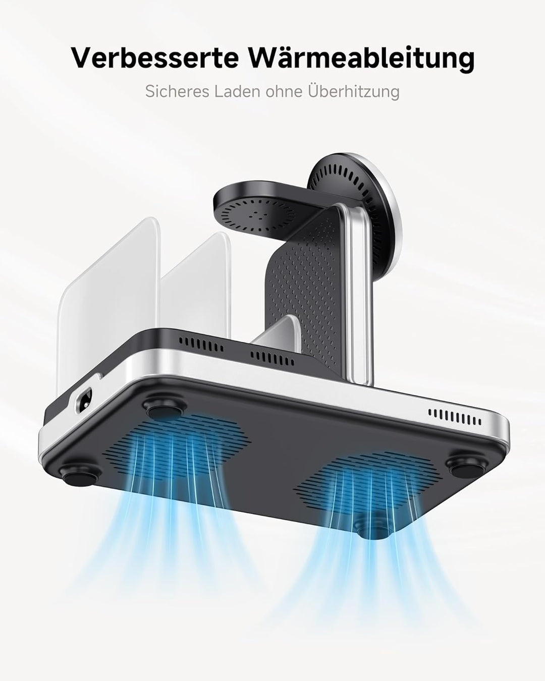 SwanScout Induktive Ladestation für iPhone, 5 in 1 Ladestation für iPhone Air/17/16/15/14/13/12 Seri